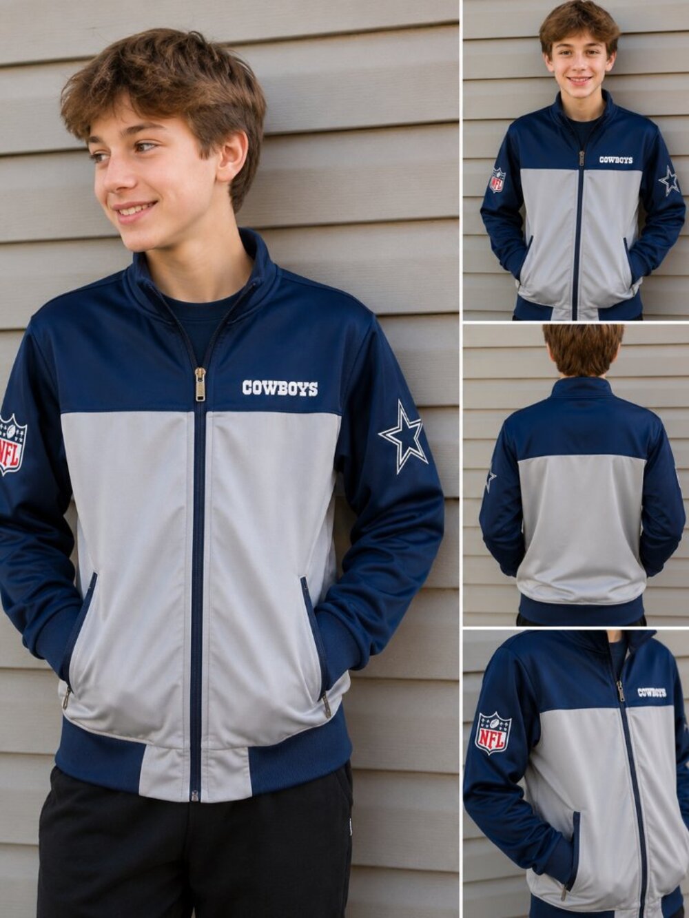 🏈 Dallas Cowboys NFL Team Apparel Full-Zip Jacket – Youth Medium